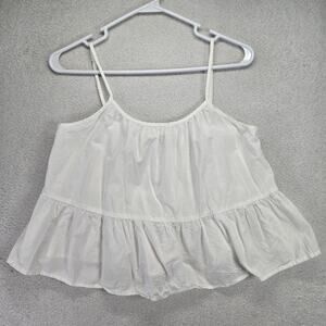 Sam & Lavi Top Womens S Spaghetti Strap Cami Crop Transparent White